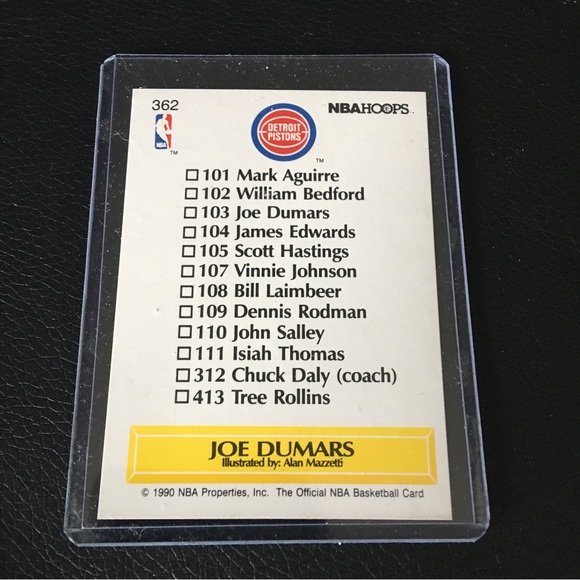 NBA HOOPS #362 JOE DUMARS CARD (1990) MINT - Picture 2 of 2